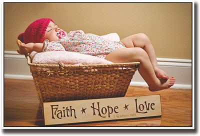 

Faith hope and love cute baby Fine Art Print(12 inch X 18 inch, Rolled)