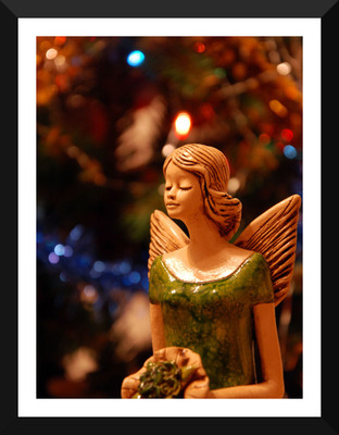 

Tallenge - Christmas Art - Beautiful Angel - Large Size Ready To Hang Framed Digital Art Print On Photographic Paper(24 inch X 18 inch, Framed)