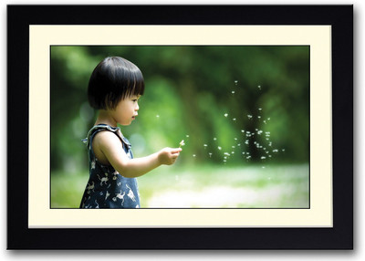 

Girl With Flower Fine Art Print(14 inch X 20 inch, Framed)