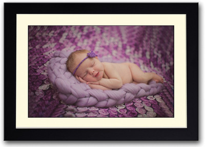

Adorable Baby Sleeping On Purple Fine Art Print(14 inch X 20 inch, Framed)