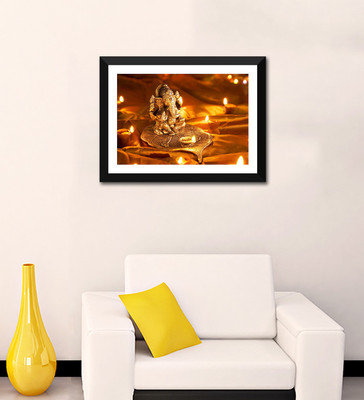 

Tallenge - Mahaganpati Vinayak Puja - Ganesha Art Collection - Framed Digital Art Print On Photographic Paper(12 inch X 8 inch, Framed)