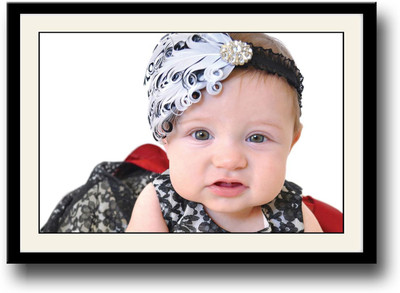 

Baby girl in black dress Fine Art Print(10 inch X 14 inch, Framed)