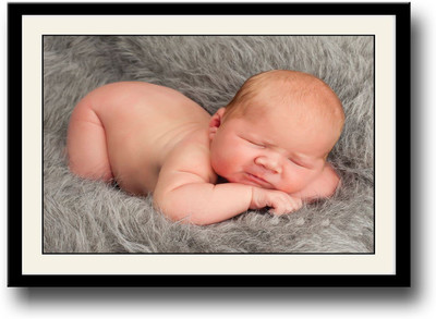 

Baby on grey fur Fine Art Print(10 inch X 14 inch, Framed)