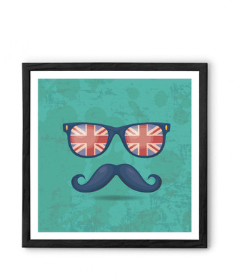 

Hulkut Moustache Love Art Print with black frame 24 * 24 Inches Fine Art Print(26 inch X 1 inch, Framed)