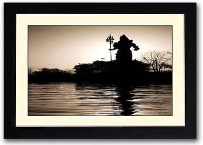 

Sunrise View Of Shiva Statue Fine Art Print(14 inch X 20 inch, Framed)