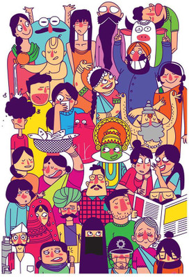 

Faces Colorful Fine Art Print(24 inch X 16 inch, Rolled)