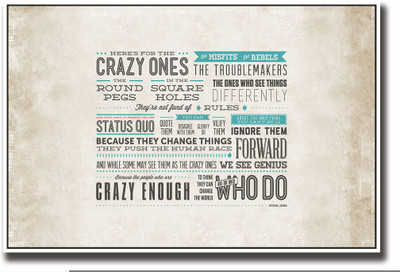 

Posterhouzz Steve jobs crazy one's speech Fine Art Print(12 inch X 18 inch, Rolled)