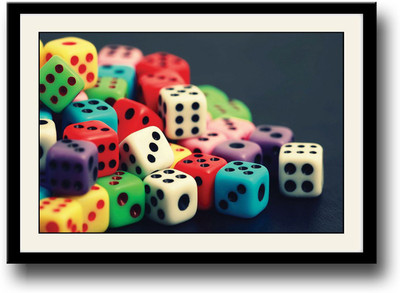 

Colored Dices Fine Art Print(10 inch X 14 inch, Framed)