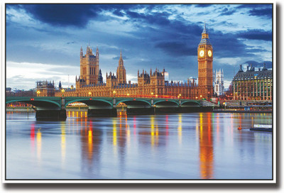 

London Big Ben river an bridge Fine Art Print(12 inch X 18 inch, Rolled)