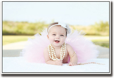 Cute baby girl with pearls Fine Art Print(12 inch X 18 inch, Rolled)