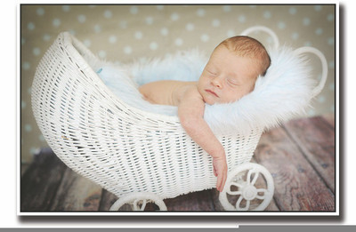 

Posterhouzz Baby sleeping in a cute trolley Fine Art Print(12 inch X 18 inch, Rolled)