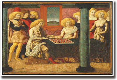 

Vintage chess painting Fine Art Print(12 inch X 18 inch, Rolled)
