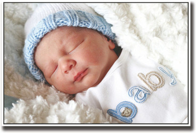 

Cute newborn with blue cap Fine Art Print(12 inch X 18 inch, Rolled)