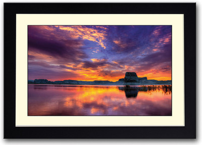 

Sunset at the lake Fine Art Print(14 inch X 20 inch, Framed)