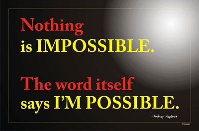 Posterindya Nothing is Impossible Motivational Posters Paper Print(12 inch X 18 inch)