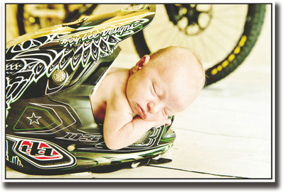 

Cute newborn sleeping in helmet Fine Art Print(12 inch X 18 inch, Rolled)