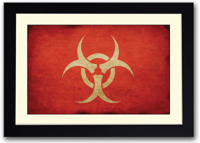 Symbol In Red Background Fine Art Print(14 inch X 20 inch, Framed)