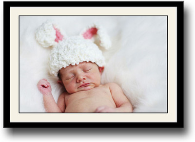 

Baby sleeping with bunny hat Fine Art Print(10 inch X 14 inch, Framed)