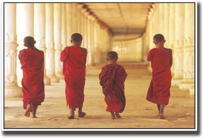 

Four Children Monks Fine Art Print(12 inch X 18 inch, Rolled)
