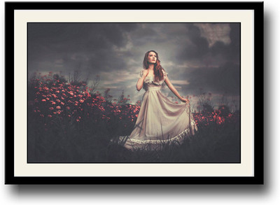 

Girl in flowers field Fine Art Print(10 inch X 14 inch, Framed)
