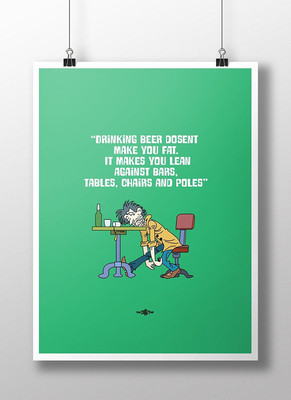 

DRINKING BEER MAKES YOU DO WONDERS POSTER Paper Print(18 inch X 12 inch)