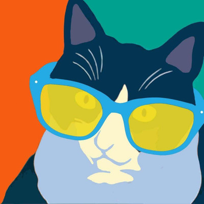 Posterhouzz Cat Pop Art Poster Fine Art Print(18 inch X 12 inch, Rolled)