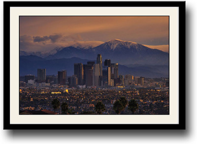 

Mountains and City View Fine Art Print(10 inch X 14 inch, Framed)