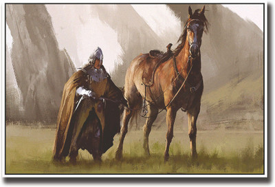 

Knight with horse artistic Fine Art Print(12 inch X 18 inch, Rolled)