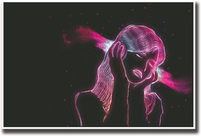 

Girl enjoying music Fine Art Print(12 inch X 18 inch, Rolled)
