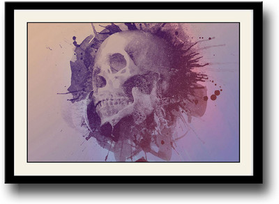 Face skull artistic Fine Art Print(10 inch X 14 inch, Framed)