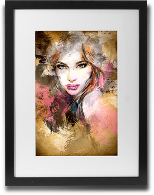 

Shaildha's Water Colour Painting Print of Lady On Brown Background Fine Art Print(11 inch X 9 inch)