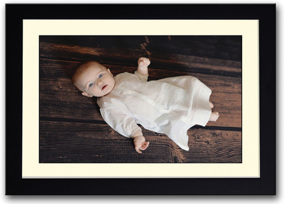 

Cute Baby On Wooden Floor Fine Art Print(14 inch X 20 inch, Framed)