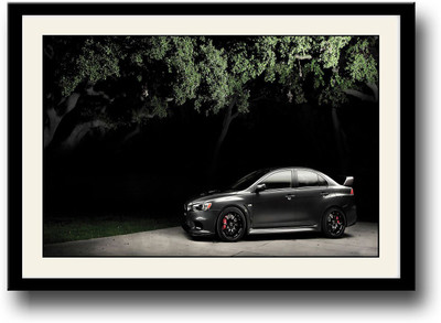 

Black Sports Car in the Night Fine Art Print(10 inch X 14 inch, Framed)