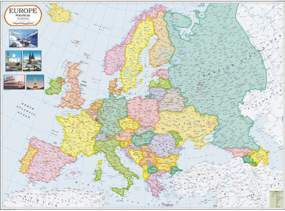 Europe Political Map Paper Print(28 inch X 40 inch, Rolled)