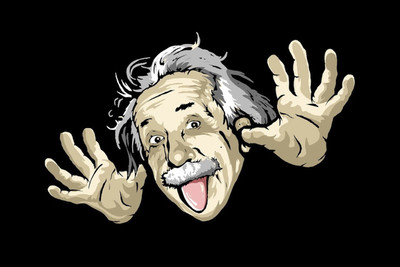 Oshi - Albert Einstein Paper Print(12 inch X 18 inch, Stretched)