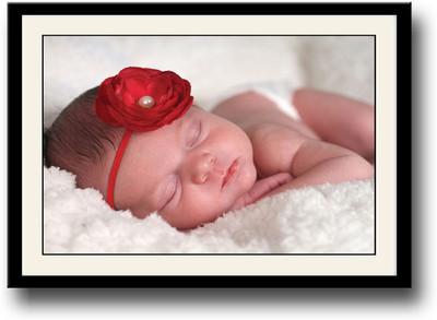 

Baby with red rose on head Fine Art Print(10 inch X 14 inch, Framed)