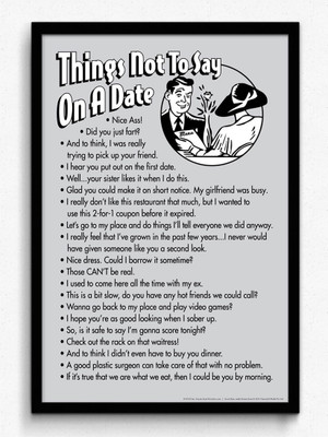 bCreative Things Not To Say On A Date (Officially Licensed) Framed Paper Print(19 inch X 13 inch)