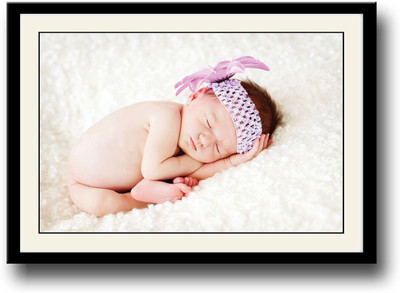 

Baby with purple bow Fine Art Print(10 inch X 14 inch, Framed)