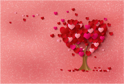 Romantic Tree Wallpaper Paper Print(13 inch X 19 inch, Rolled)
