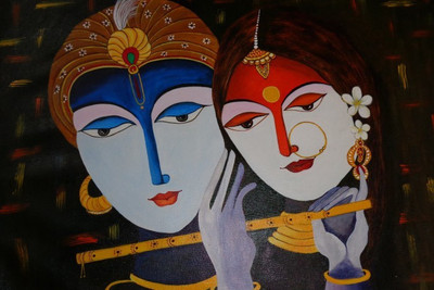 

Posterhouzz Radha Krishna Painting Poster Fine Art Print(12 inch X 18 inch, Rolled)