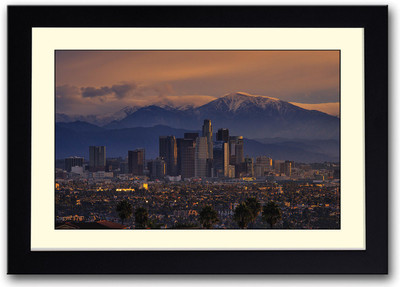 

Mountains and City View Fine Art Print(14 inch X 20 inch, Framed)