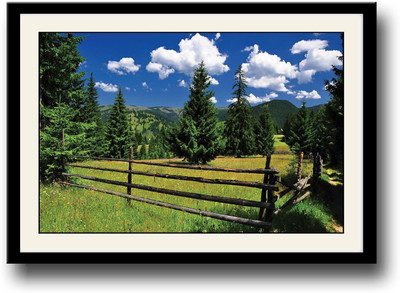 

Fence in the Mountains Fine Art Print(10 inch X 14 inch, Framed)
