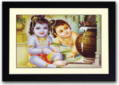 

Krishna god Fine Art Print(14 inch X 20 inch, Framed)