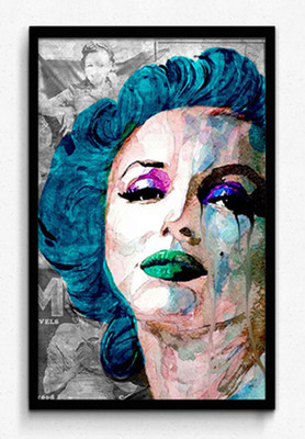 Seven Rays Marilyn Monroe Pop Art Blue Framed (Small)(18.5 inch X 12 inch)