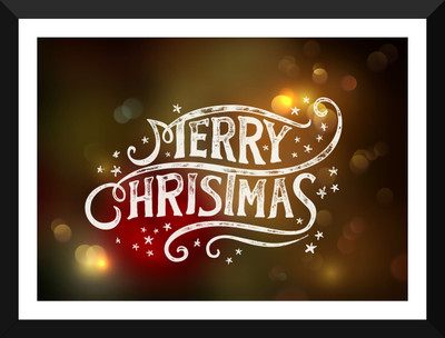 

Tallenge - Christmas Art - Merry Christmas Poster - Small Size Ready To Hang Framed Digital Art Print On Photographic Paper(12 inch X 9 inch, Framed)