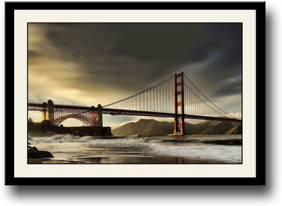 

Suspension bridge architecture Fine Art Print(10 inch X 14 inch, Framed)