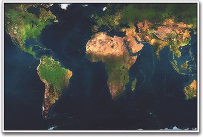 

World Map Physical Paper Print(12 inch X 18 inch)