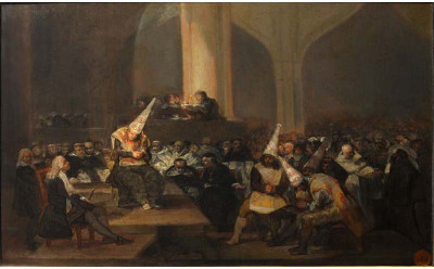 

Old Masters Collection - Escena de Inquisición by Francisco Goya - Medium Size Ready To Frame Rolled Digital Art Print On Photographic Paper(24 inch X 12 inch, Rolled)