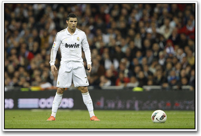 

Cristiano Ronaldo Real Madrid with football Paper Print(12 inch X 18 inch)