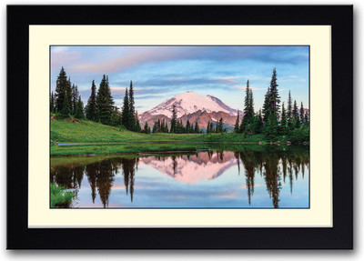 

Lake reflecting Mountain Fine Art Print(14 inch X 20 inch, Framed)